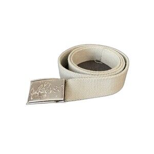 Quiksilver Bottle Opener Clasp Buckle Canvas Belt Grey 43” Y2K Surf Vintage